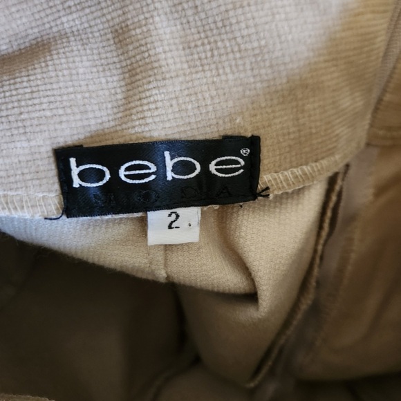 Vintage Y2K Low Rise Corduroy Pants Flare Beige 2000s Featival Boho Bohemian - Picture 5 of 6